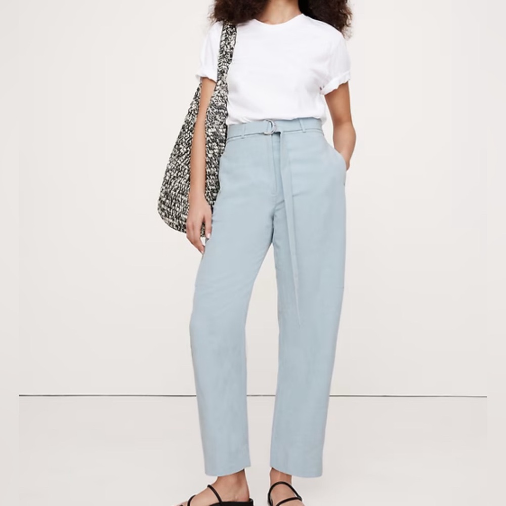 NEW! Tall Banana Republic HIGH-RISE BARREL TENCEL™-LINEN PANT - Picture 3 of 5